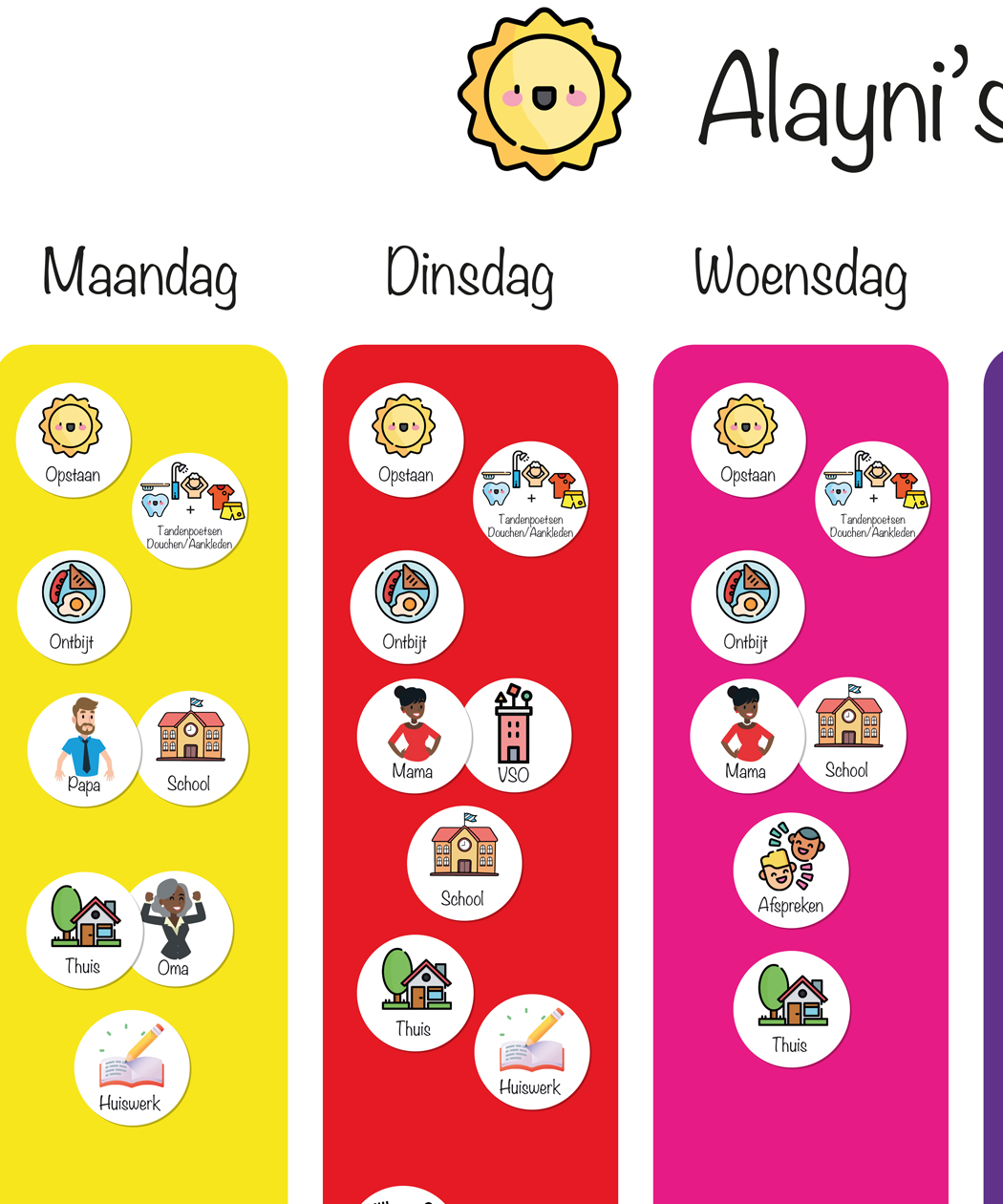 kinderen planbord noa