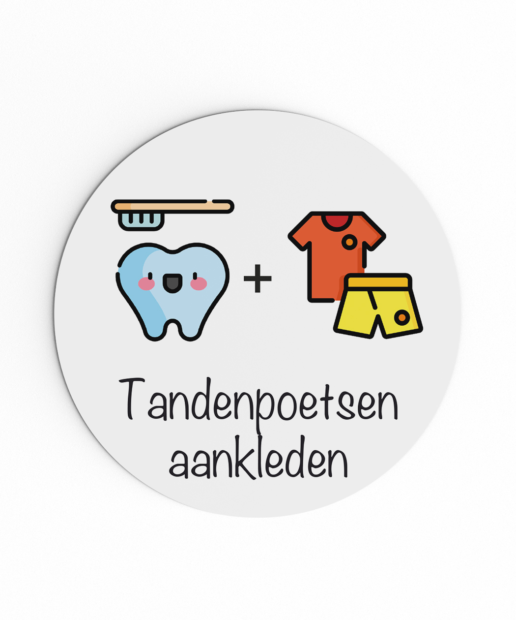 magneetje tandenpoetsen en aankleden